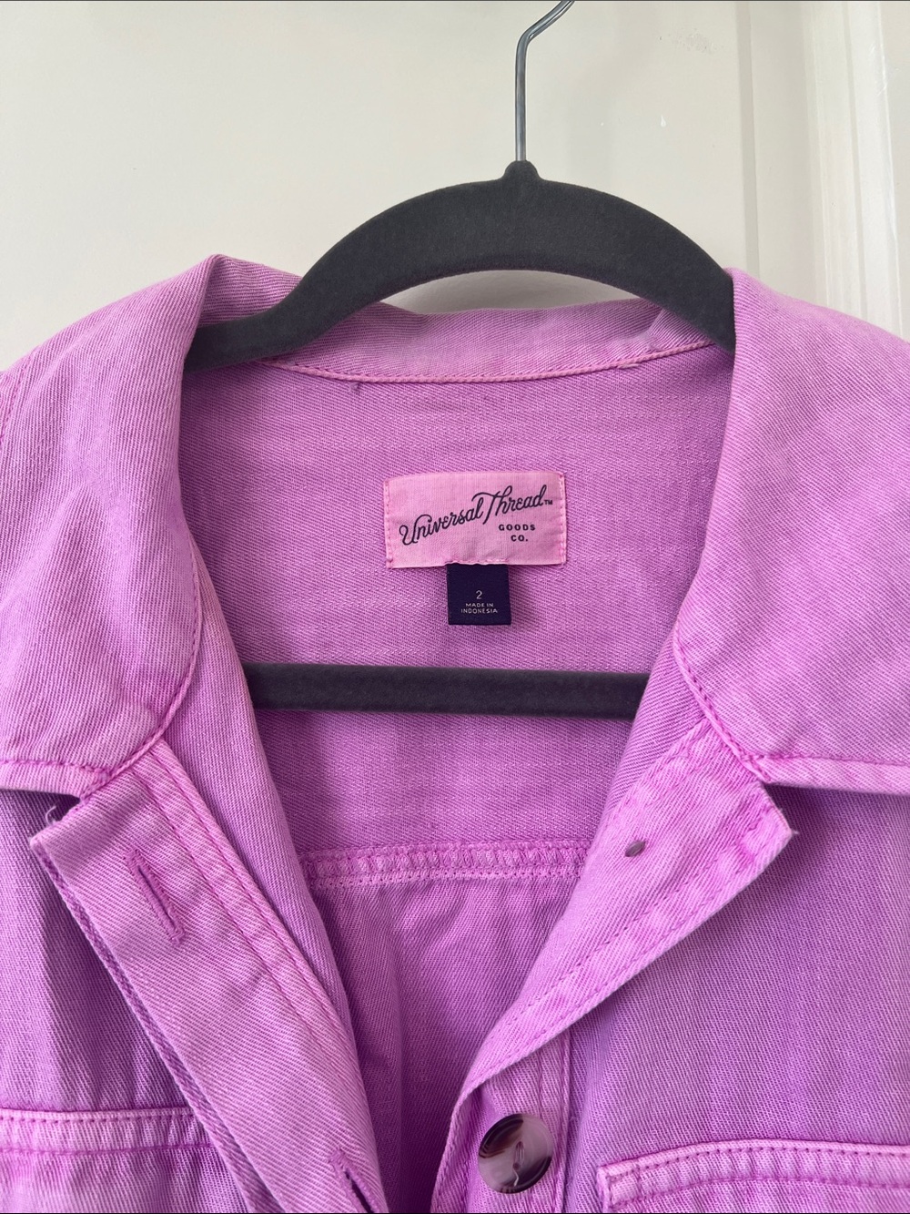 Universal Thread Lavender-Pink Button-Front Tie-Waist Jumpsuit - Picture 2 of 7